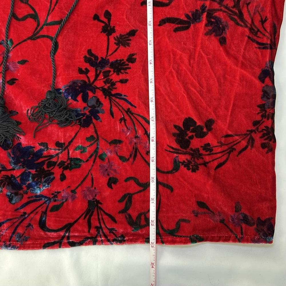 House Of Harlow 1960 x Revolve Red Velvet Long Sleeve Peasant Blouse Small - Picture 8 of 9